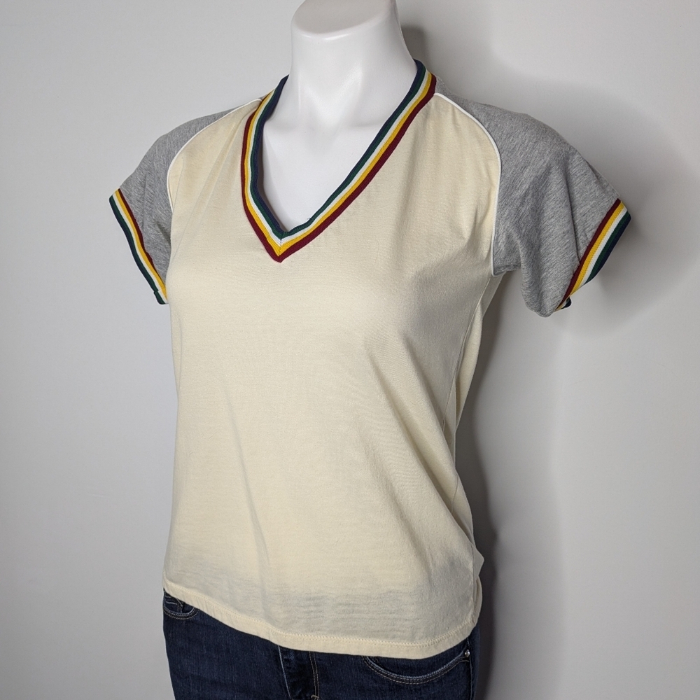 Camp Collection Will Tee Cream Grey Short Sleeve T-shirt XS - Picture 2 of 7